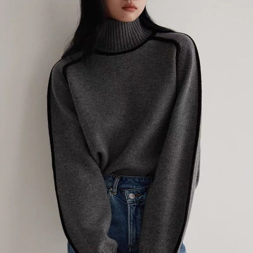 Autumn And Winter Half Turtleneck Three-dimensional Casual Loose
