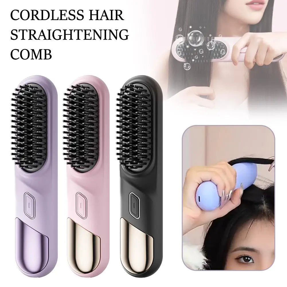 Wet Dry Hair Straightener Cordless Hair Straightener Brush With Fast