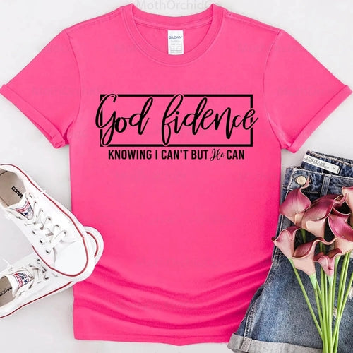 God-Fidence Christian T-Shirt – Faith Over Fear Inspirational Tee