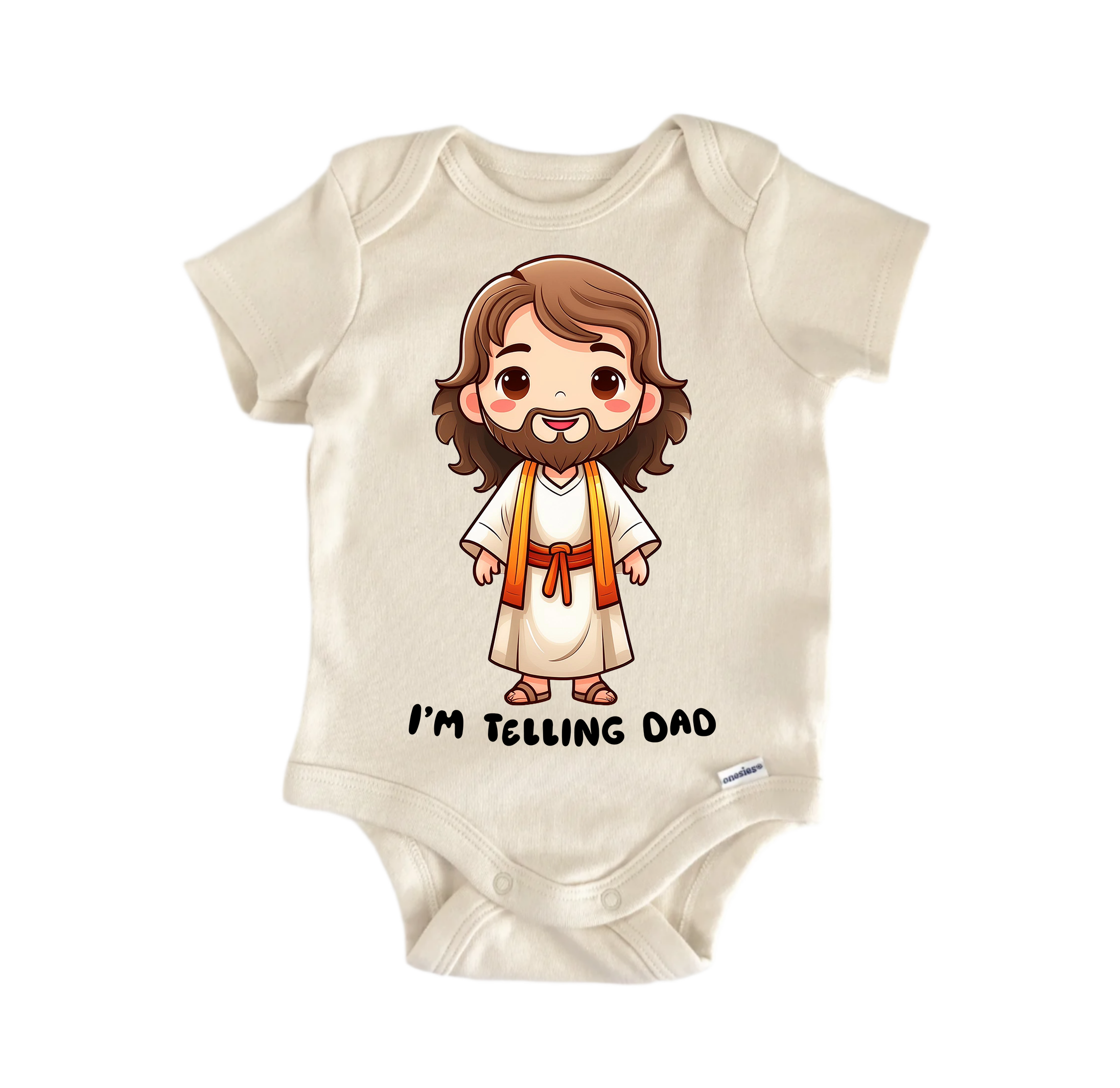 Telling Dad Jesus Religious God Christian -  Baby Boy Girl Clothes