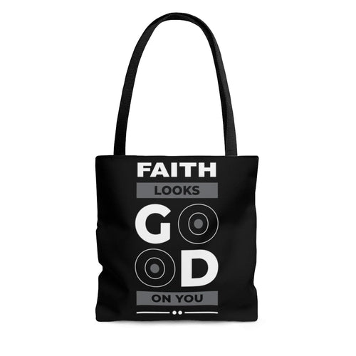 Large Tote Bag - Faith Looks Good on you - Christian Inspiration
