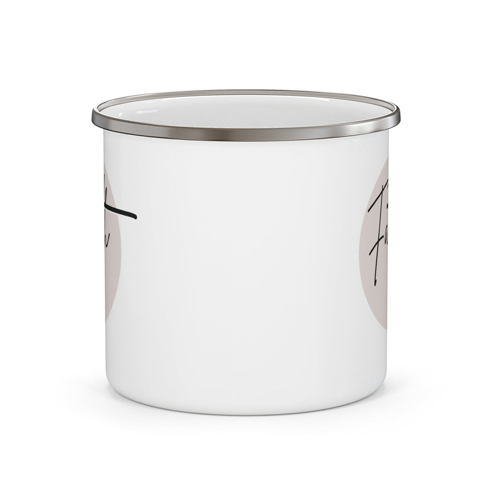 Enamel Camping Mug Faith - Christian Affirmation and Beige