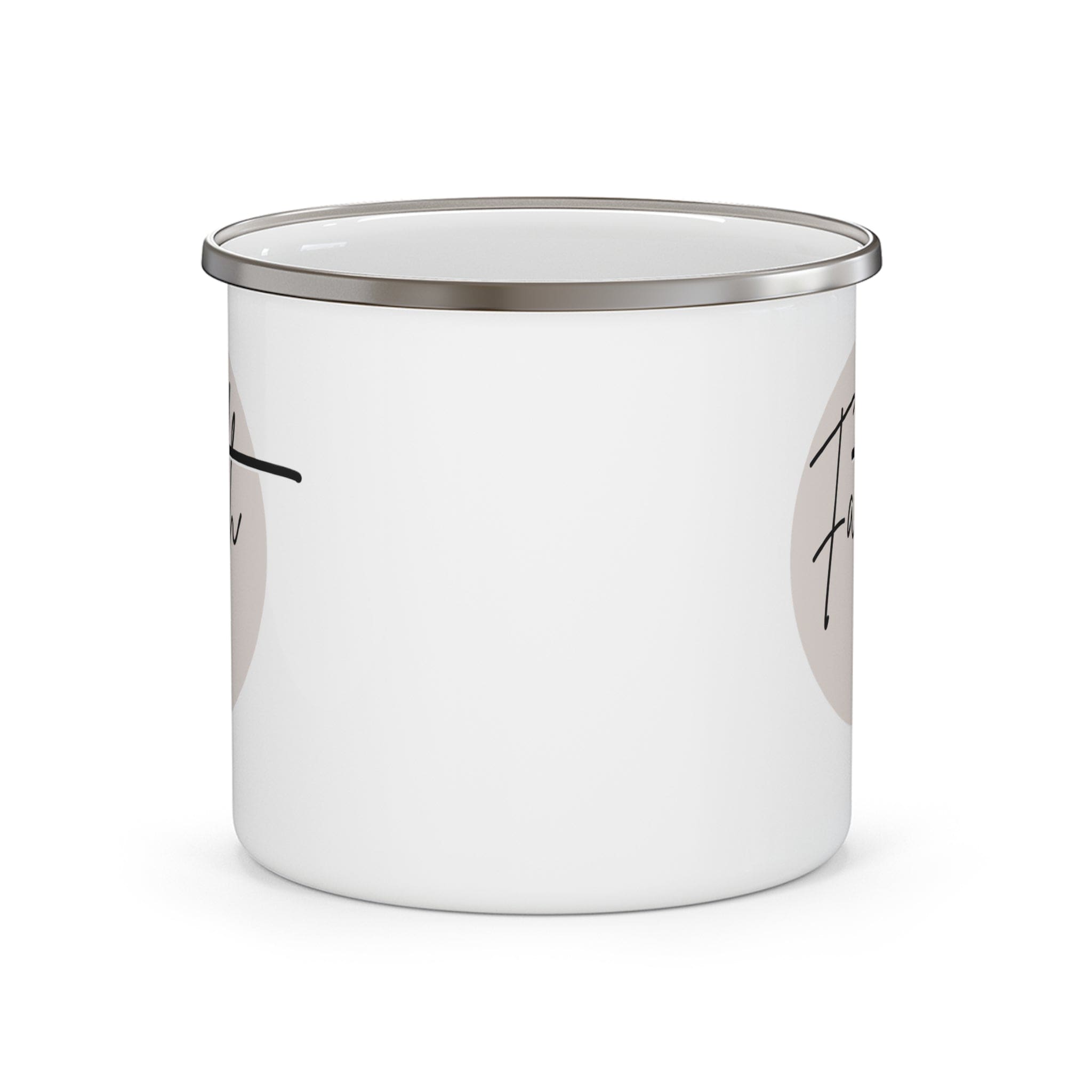 Enamel Camping Mug Faith - Christian Affirmation and Beige