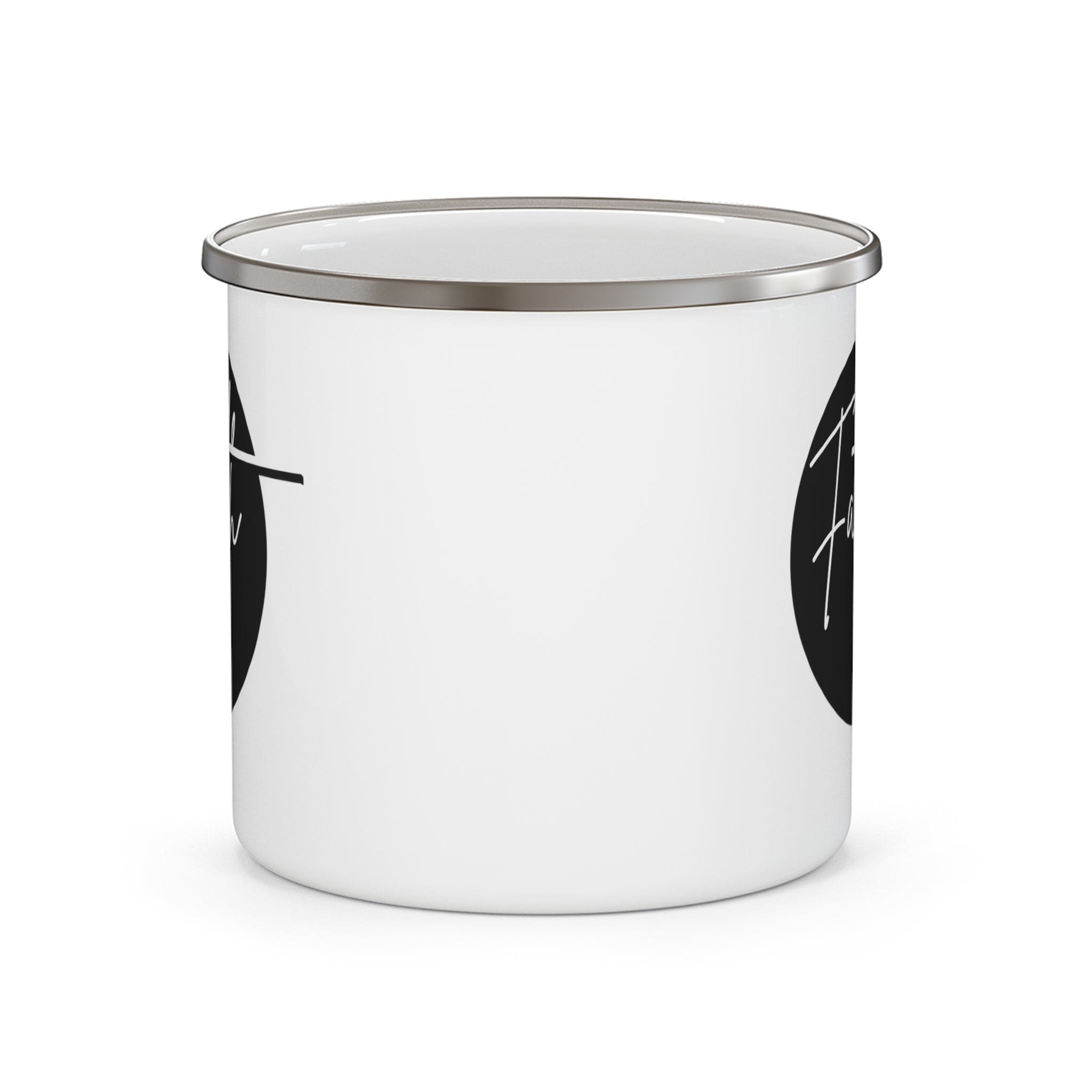 Enamel Camping Mug - Faith - Christian Affirmation and White