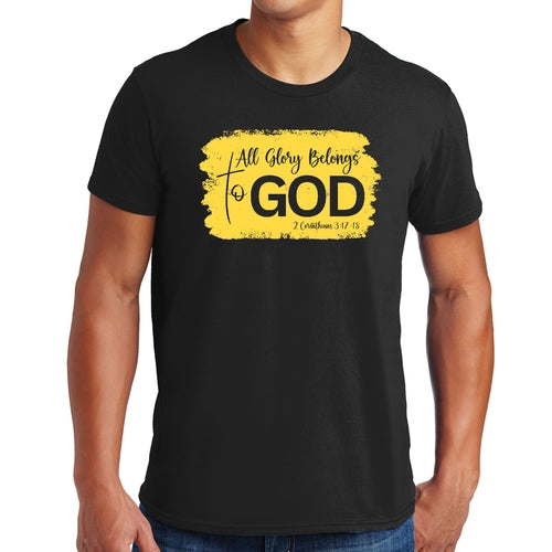 Mens Graphic T-shirt All Glory Belongs to God Christian Illustration