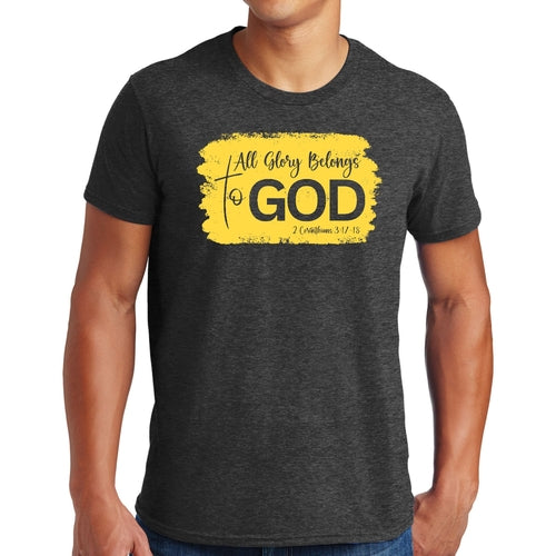 Mens Graphic T-shirt All Glory Belongs to God Christian Illustration
