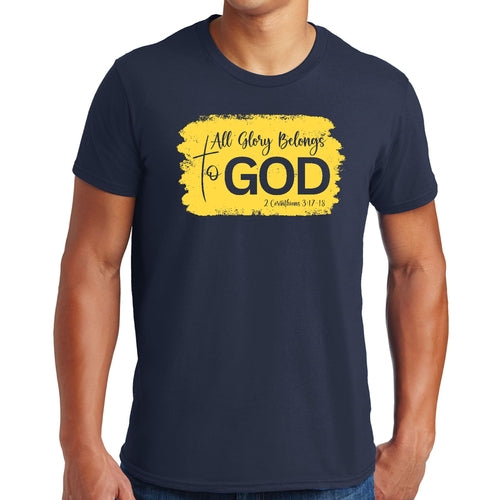 Mens Graphic T-shirt All Glory Belongs to God Christian Illustration