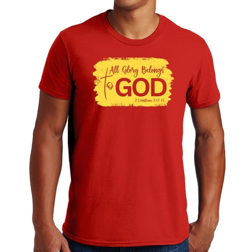Mens Graphic T-shirt All Glory Belongs to God Christian Illustration