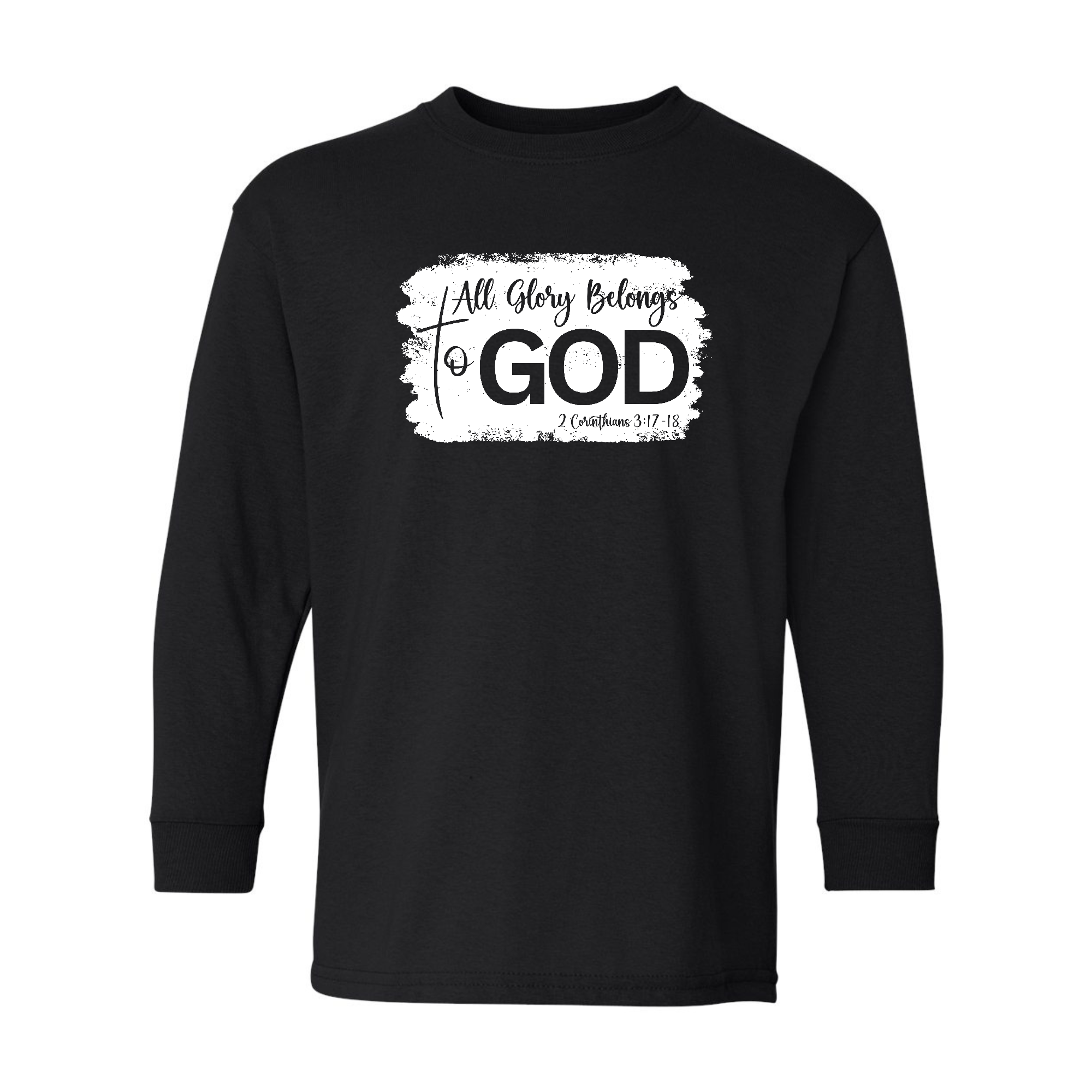Youth Long Sleeve Graphic T-shirt - All Glory Belongs to God Christian