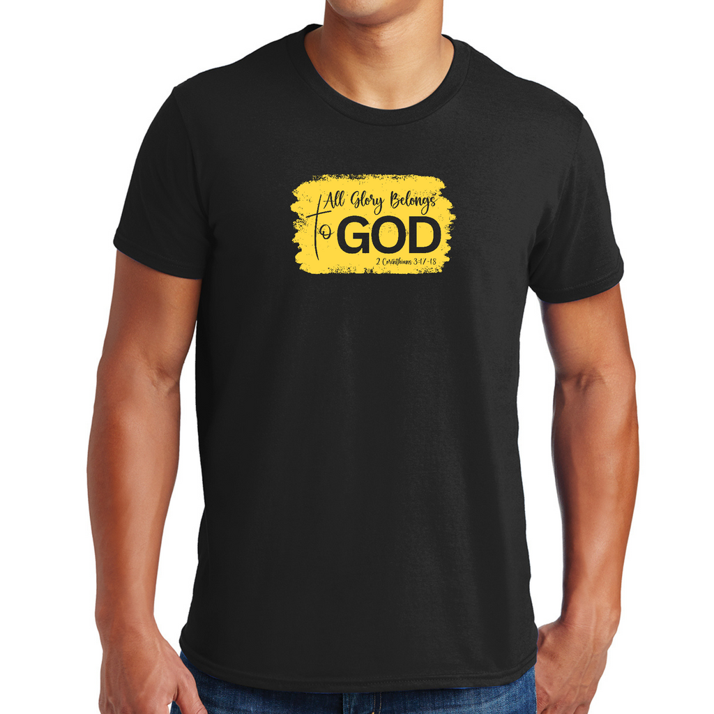 Mens Graphic T-shirt All Glory Belongs to God Christian Illustration