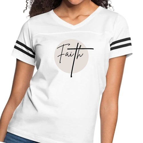 Womens Vintage Sport Graphic T-shirt - Faith - Christian Affirmation